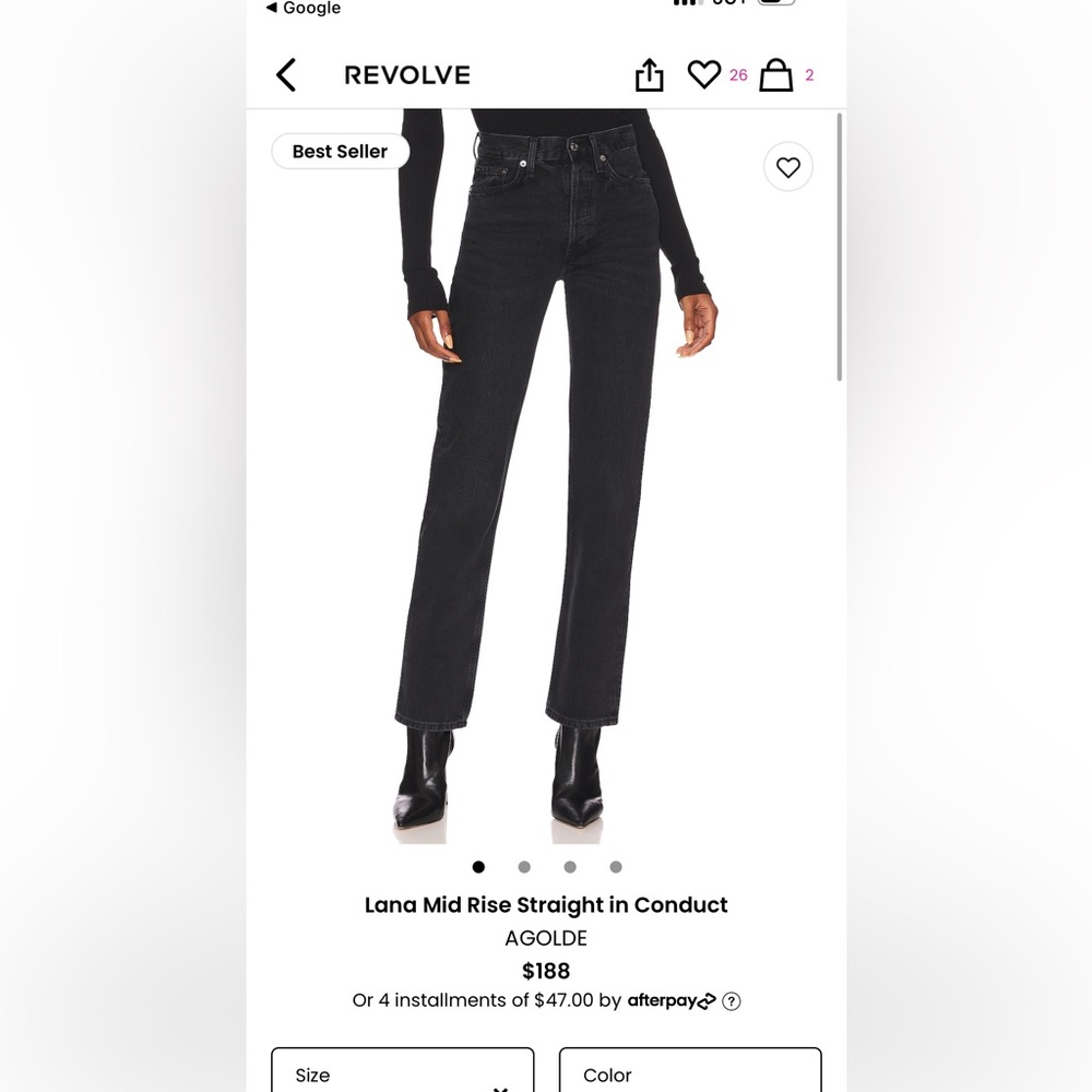 Agolde Lana straight size 24